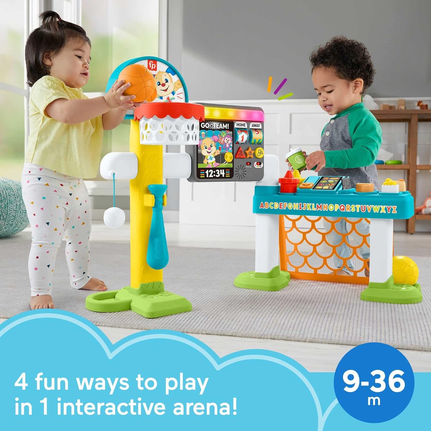 Fisher-Price Toddler Learning 4-in-1 Game Experience Sports Activity Center