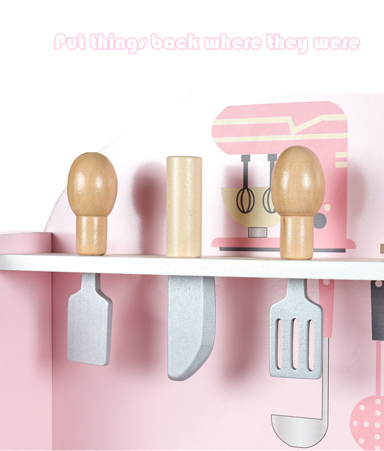 Toys Uncle Multicolour Wooden Kitchen Set with Accessories - Unisex, Pretend Play Toy
