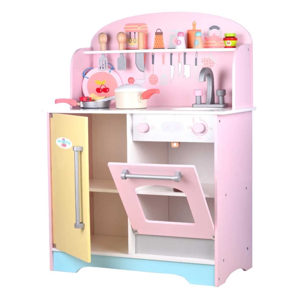 Toys Uncle Multicolour Wooden Kitchen Set with Accessories - Unisex, Pretend Play Toy