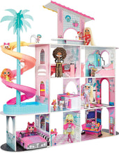 L.O.L. Surprise! OMG Fashion House Playset with 85+ Surprises and Made from Real Wood Including Pool, Spiral Slide, Rooftop Patio, Movie Theater, Transforming Furniture, and More!