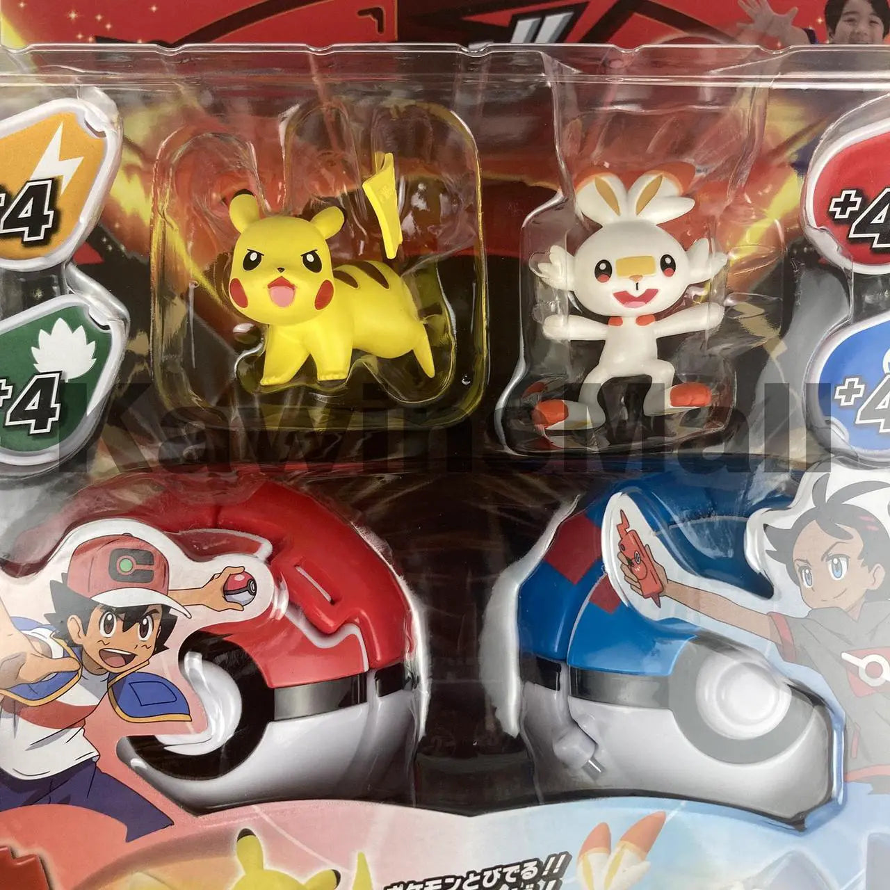 Pokemon Moncolle Pokederze Poke with Pikachu vs Scorbunny 1.6 Inch Figurines Toy
