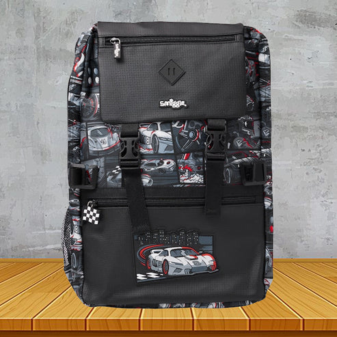 Smiggle Big Size Foldover Backpack for Kids - SPORTS CAR