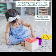 Curious Cub Coin & Peg Box - Multi Color