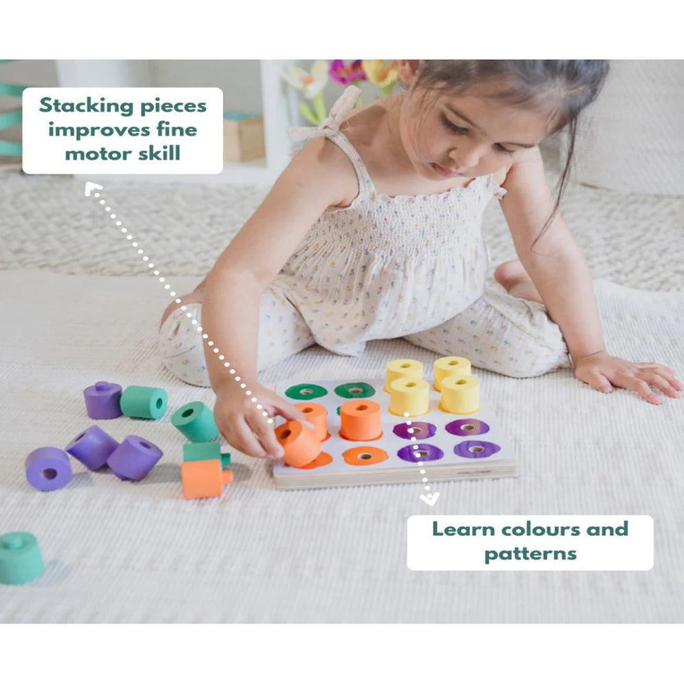 Curious Cub Stacking & Colour Matching Peg Board - Multi Color
