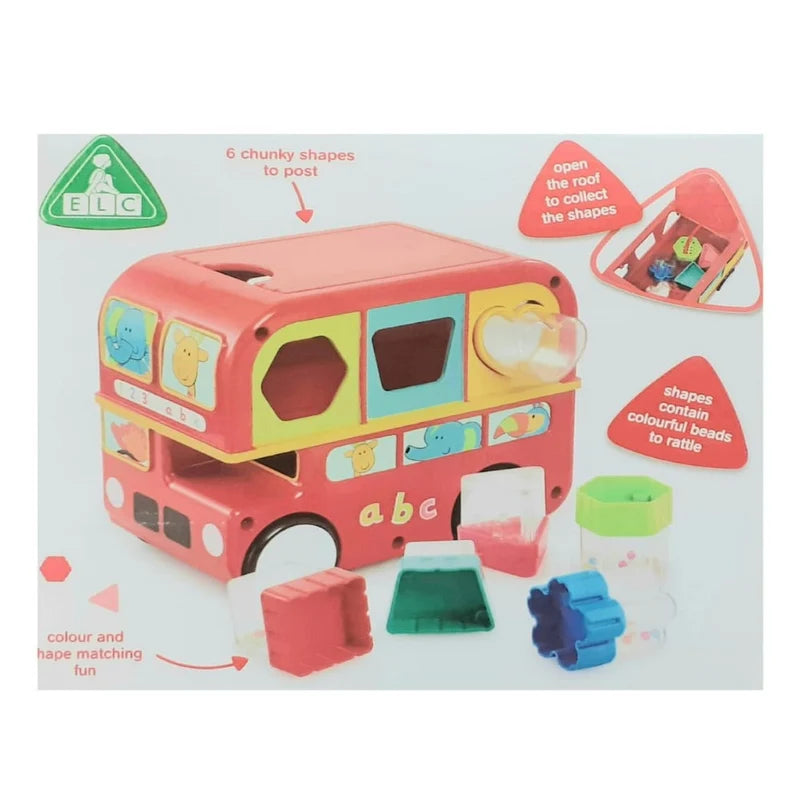 Early Learning Centre Shape Sorting Bus – Red Double-Decker Educational Toy