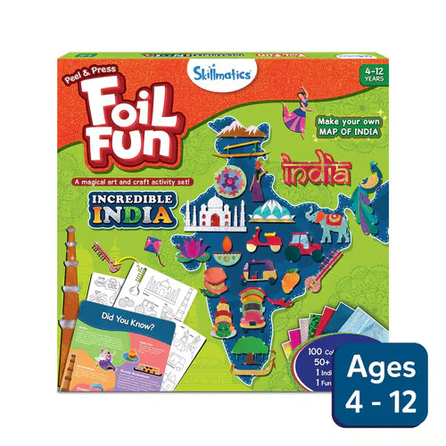 SKILLMATICS Foil Fun Incredible India | No Mess Art Kit (Ages 4-12)