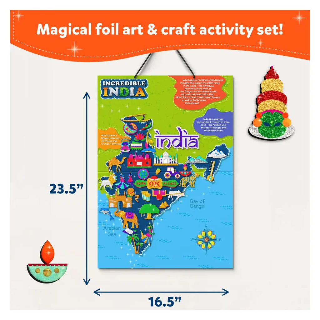 SKILLMATICS Foil Fun Incredible India | No Mess Art Kit (Ages 4-12)
