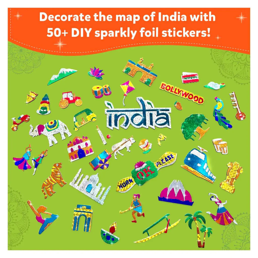 SKILLMATICS Foil Fun Incredible India | No Mess Art Kit (Ages 4-12)