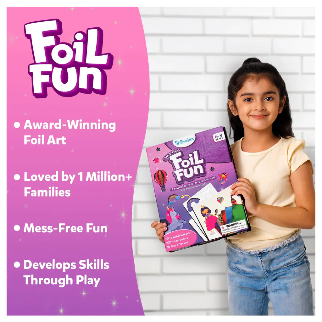 SKILLMATICS Foil Fun: Unicorns & Princesses | No Mess Art Kit (ages 4-9)