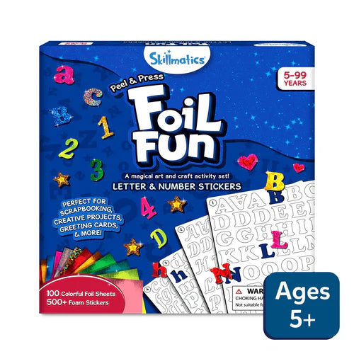 SKILLMATICS Foil Fun Letter & Number Stickers | No Mess Art Kit (ages 5+)