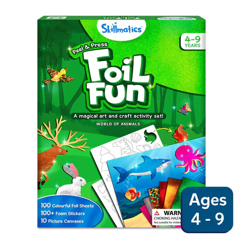 SKILLMATICS Foil Fun: World Of Animals | No Mess Art Kit (ages 4-9)