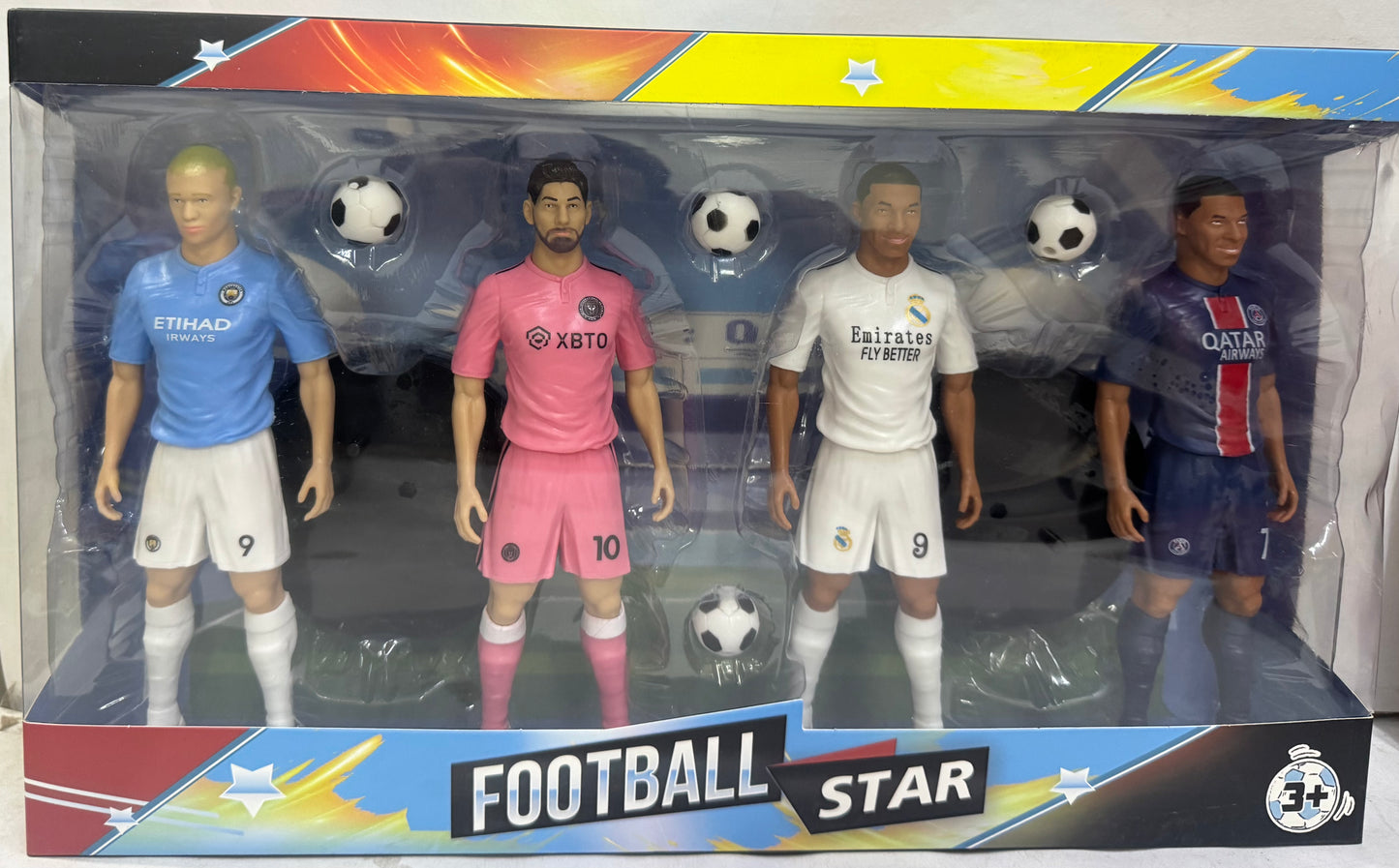 Football Star 4-Piece Action Figure Set – International Football Player Collectibles with Ball Accessories - type 2