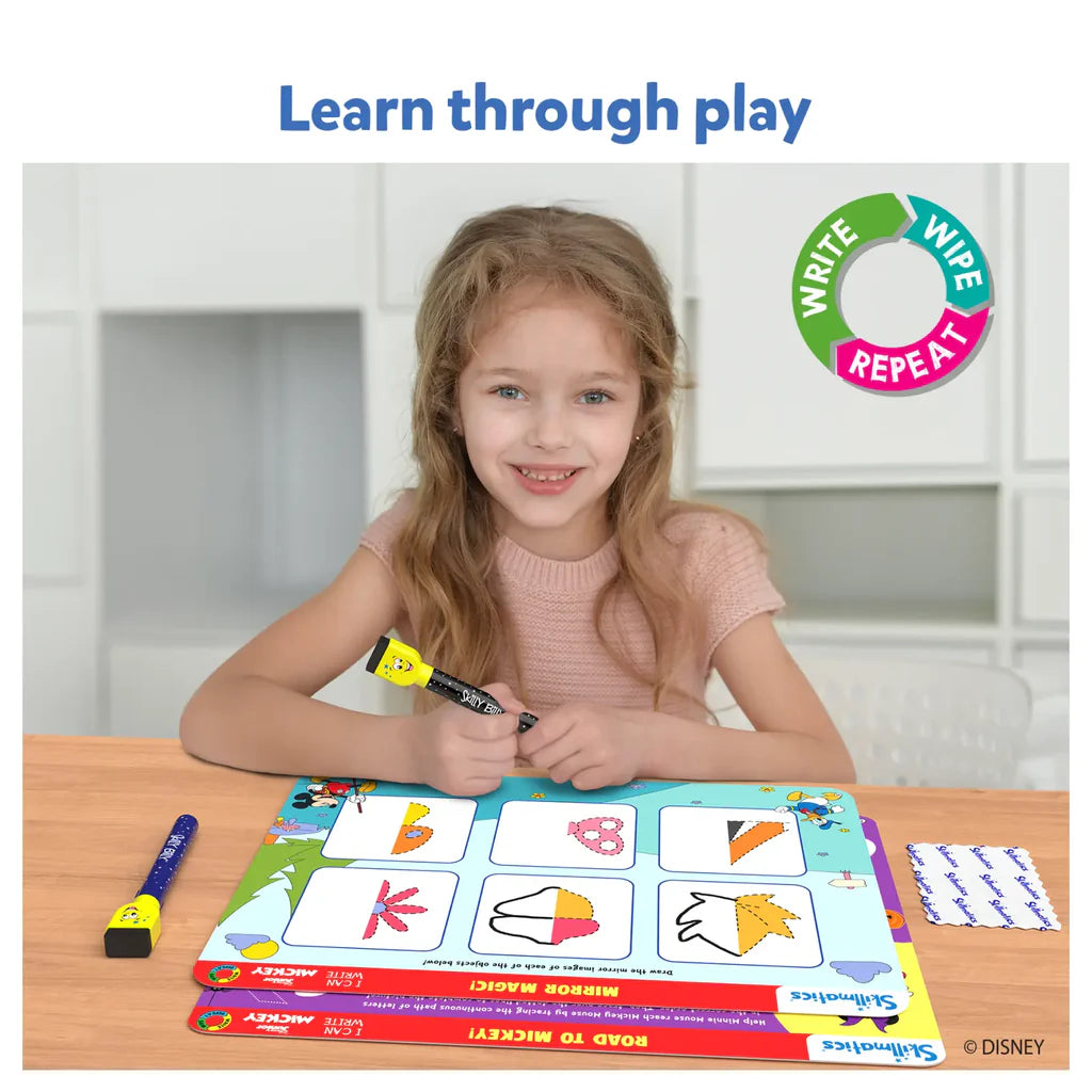 SKILLMATICS I Can Write Disney Junior Mickey Mouse | Reusable Activity Mats (ages 3-6)