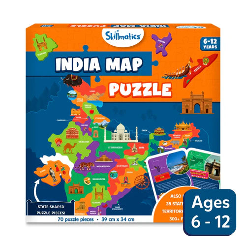 SKILLMATICS India Map Puzzle | Floor Puzzle & Game (ages 6-12)