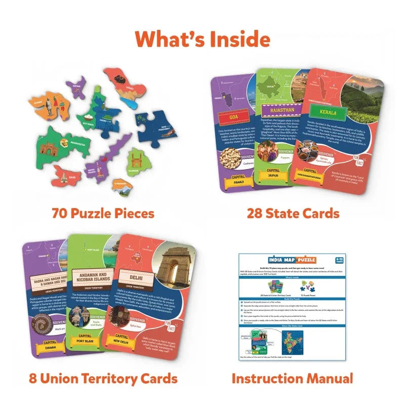 SKILLMATICS India Map Puzzle | Floor Puzzle & Game (ages 6-12)