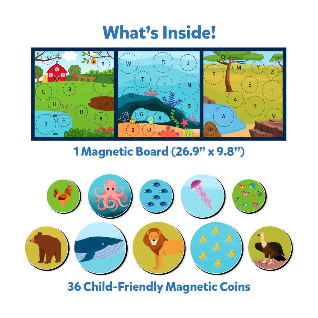 SKILLMATICS Letters, Numbers & Animals | Magnetic Matching Activity (ages 3-6)