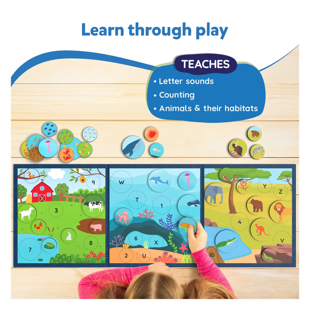 SKILLMATICS Letters, Numbers & Animals | Magnetic Matching Activity (ages 3-6)