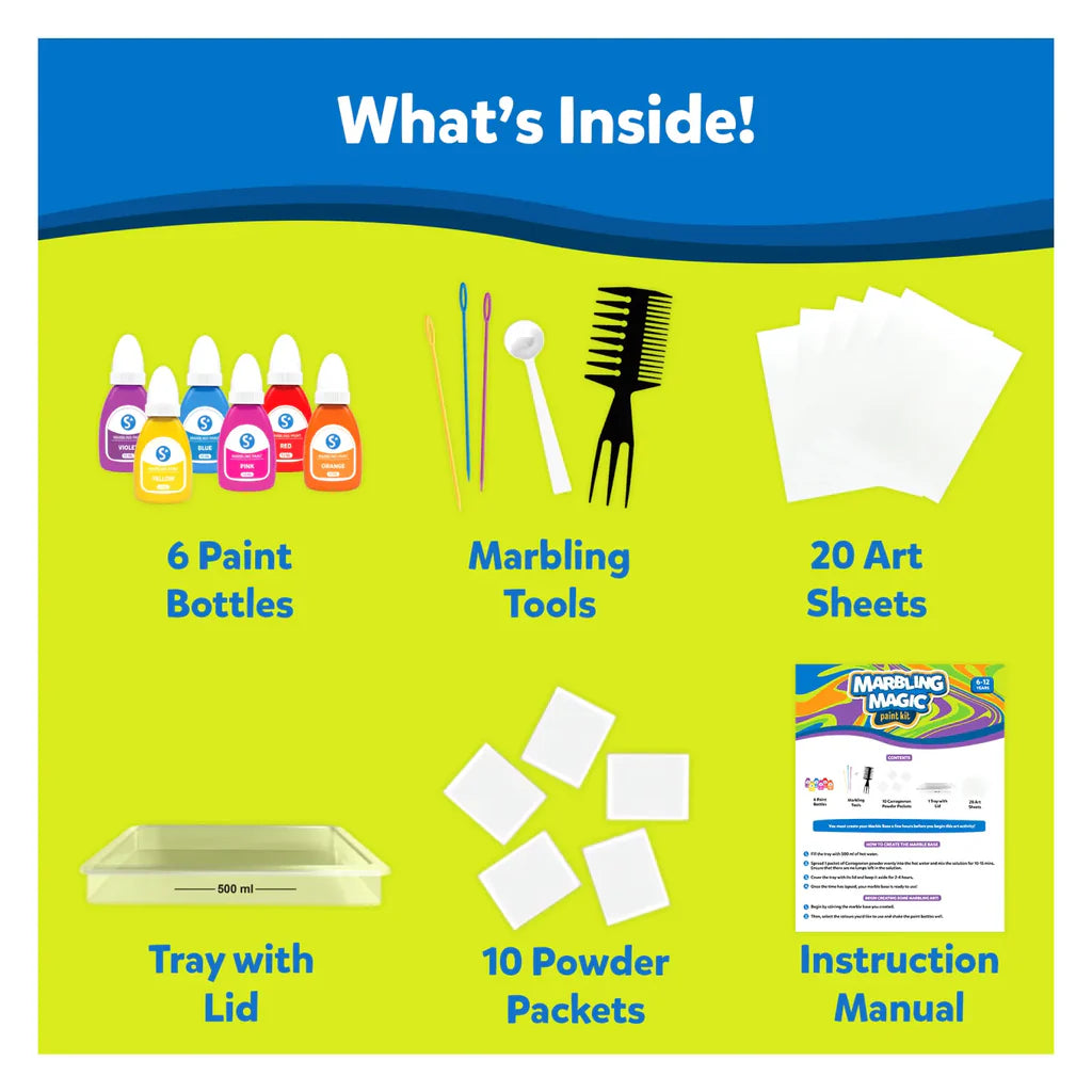 SKILLMATICS Marbling Magic Paint Kit | Water Marbling Kit (ages 6-12)