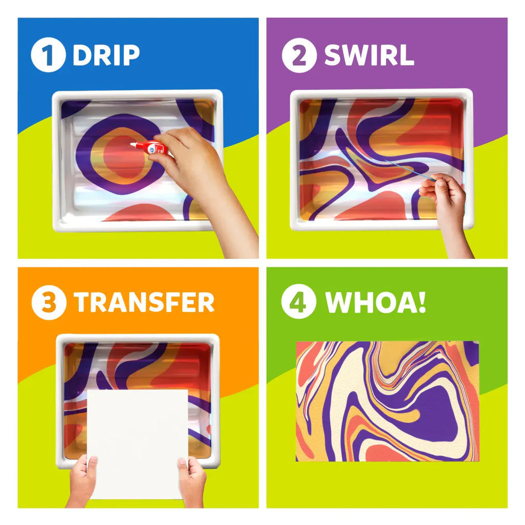 SKILLMATICS Marbling Magic Paint Kit | Water Marbling Kit (ages 6-12)
