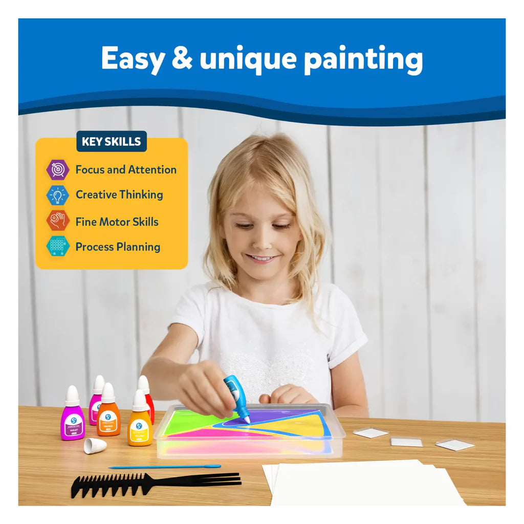 SKILLMATICS Marbling Magic Paint Kit | Water Marbling Kit (ages 6-12)