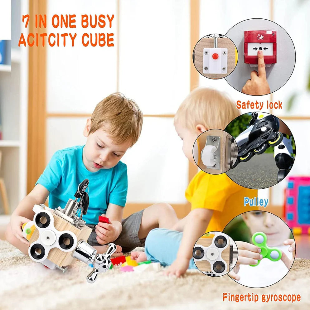 Open Ended 7-in-1 Montessori Busy Cube