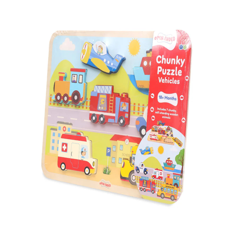 Open Ended Chunky Puzzle New Design - Vehicles