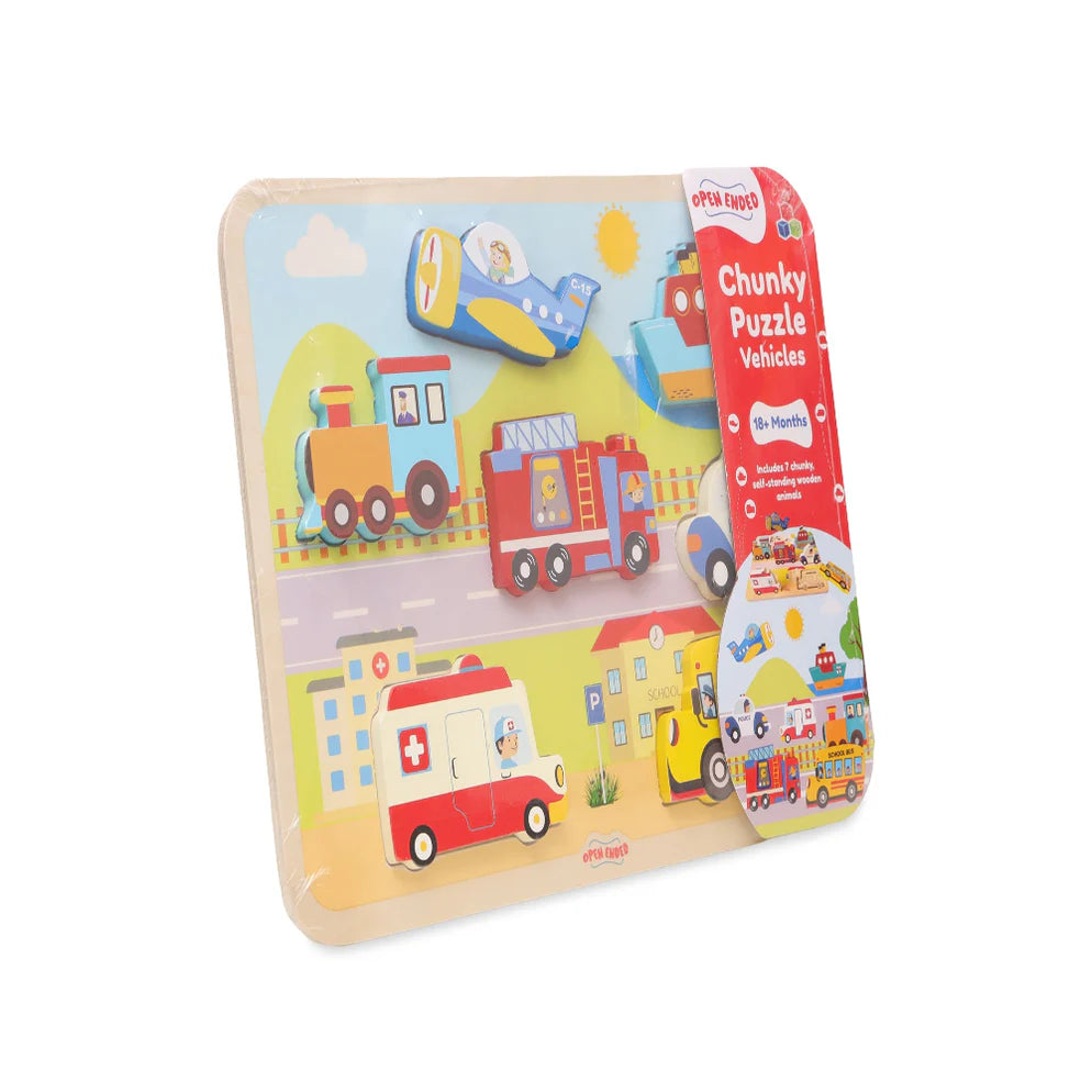Open Ended Chunky Puzzle New Design - Vehicles