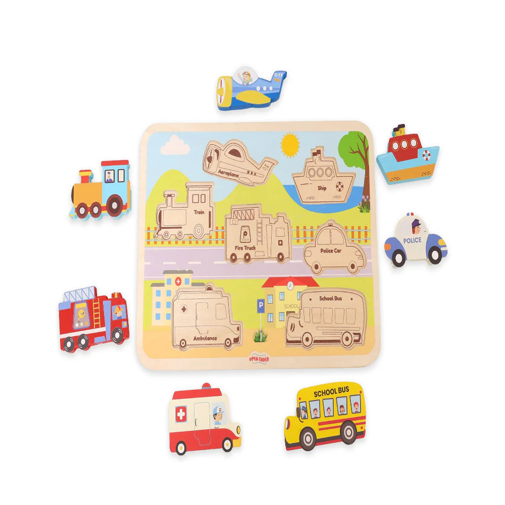 Open Ended Chunky Puzzle New Design - Vehicles