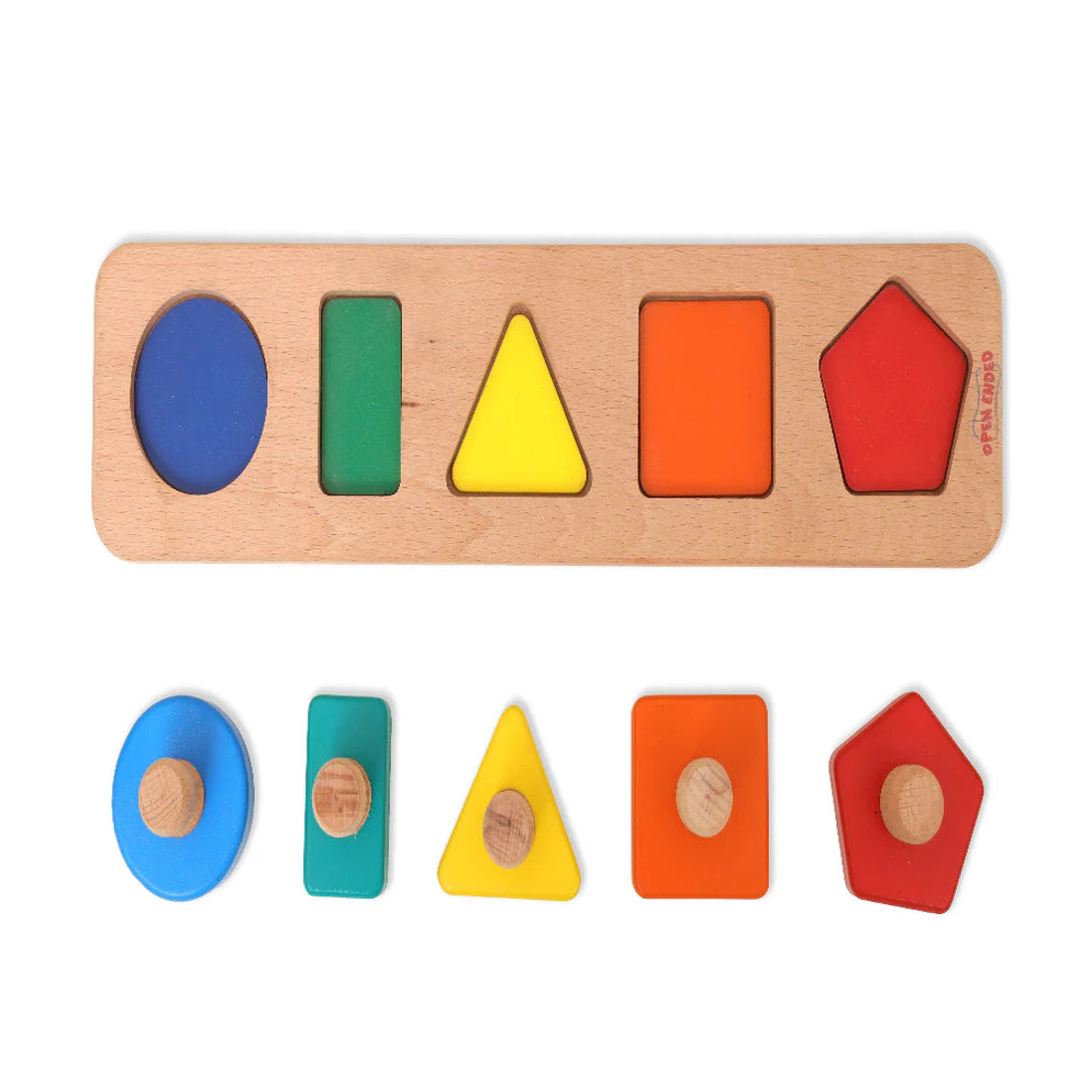 Open Ended Montessori Multi Peg Shape Stacker