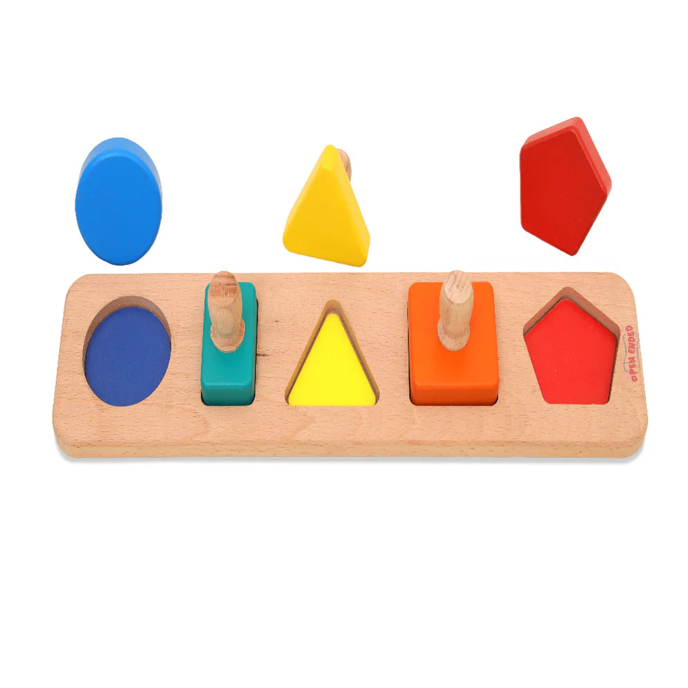 Open Ended Montessori Multi Peg Shape Stacker