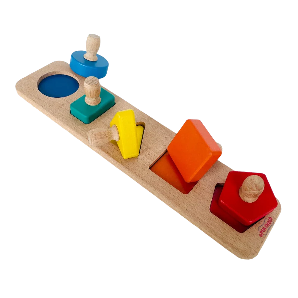 Open Ended Montessori Multi Peg Shape Stacker