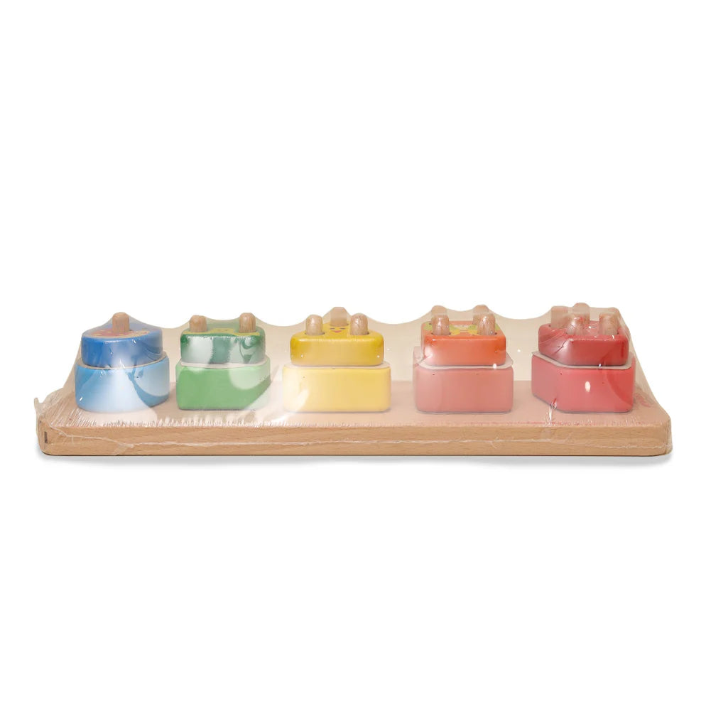 Open Ended Montessori Multi Peg Shape Stacker