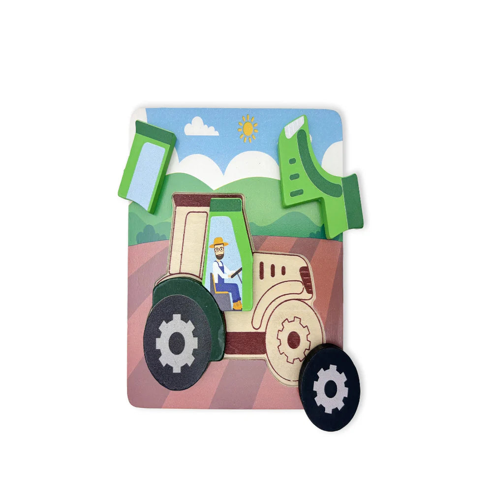 Open Ended Toddler's First 6 In 1 Puzzle -Vehicle
