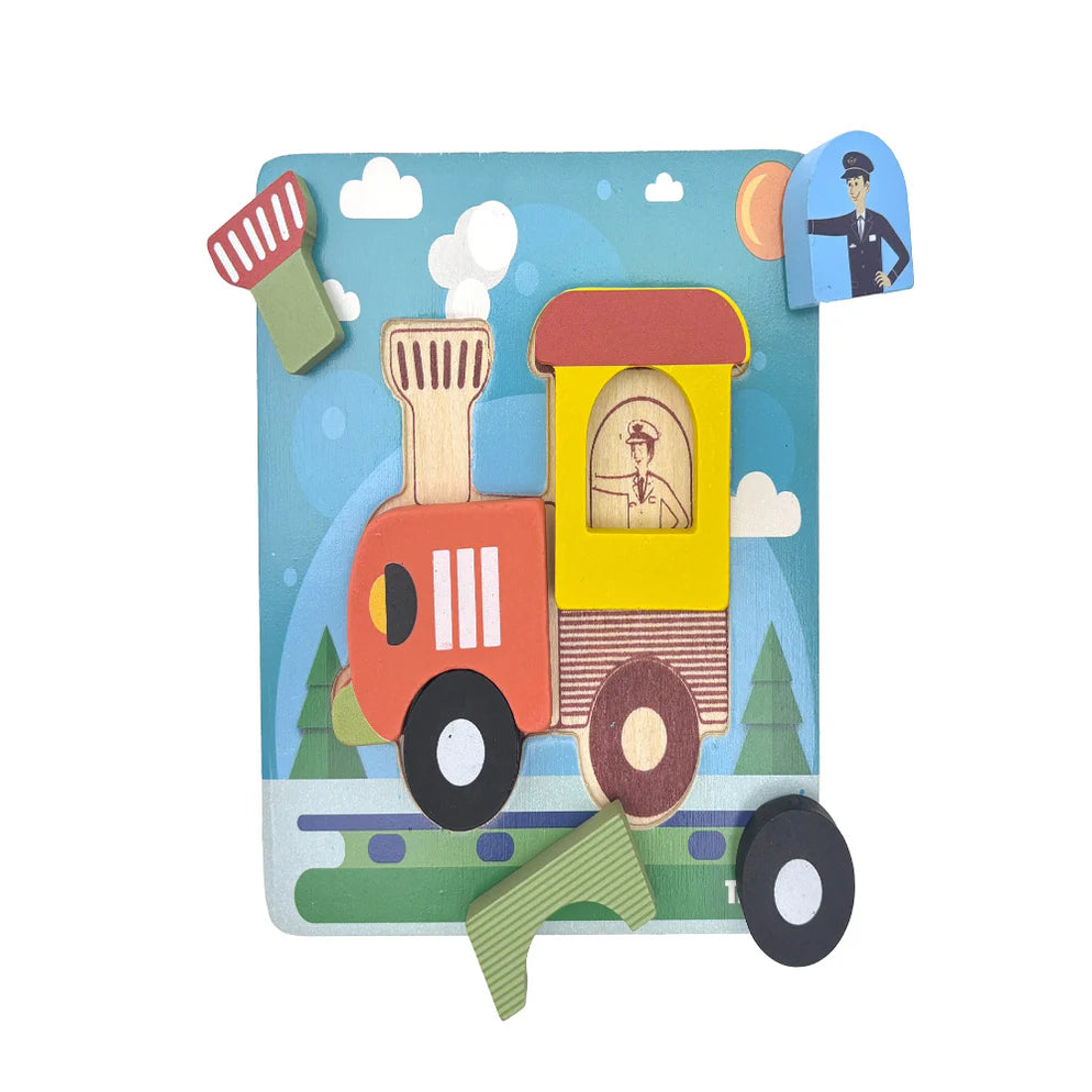 Open Ended Toddler's First 6 In 1 Puzzle -Vehicle