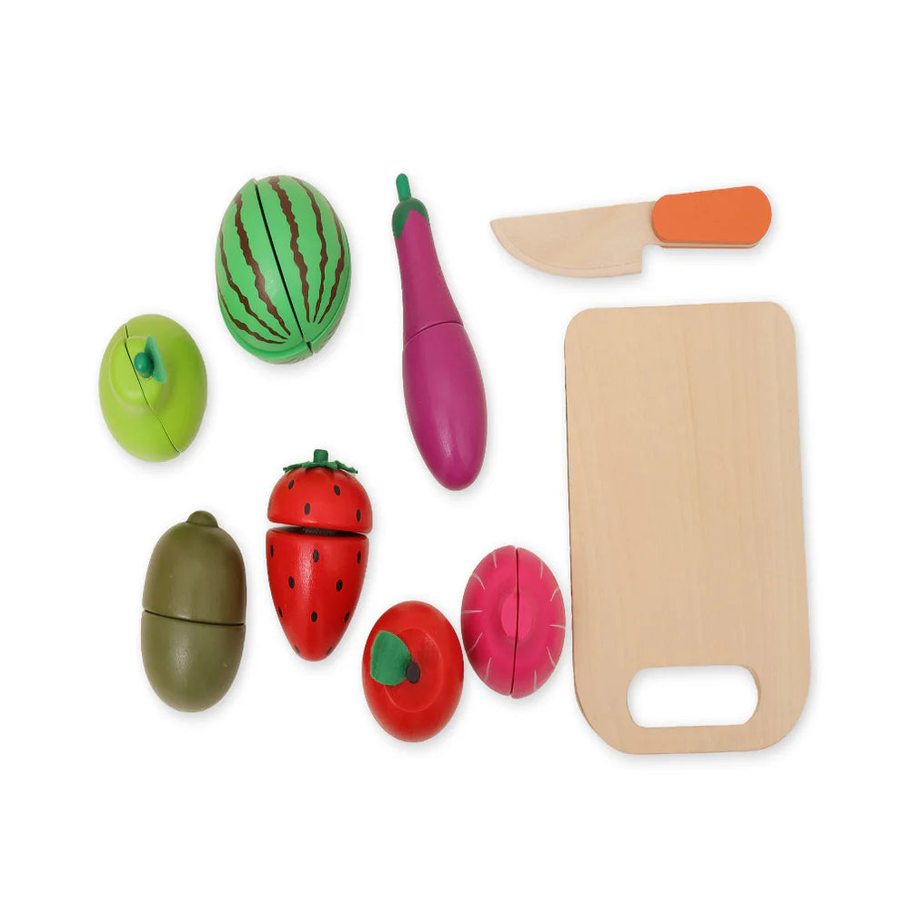 Open Ended Wooden Cutting Set 2- Fruits & Veggies