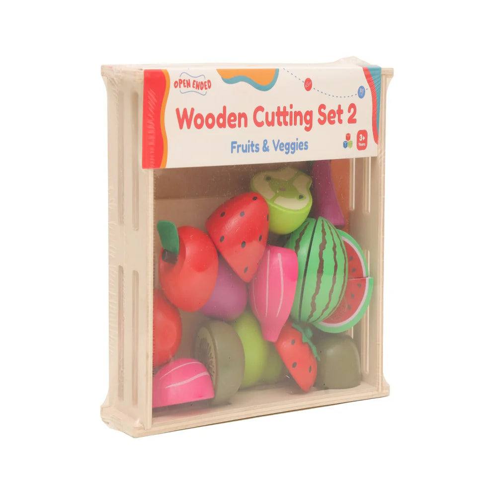 Open Ended Wooden Cutting Set 2- Fruits & Veggies