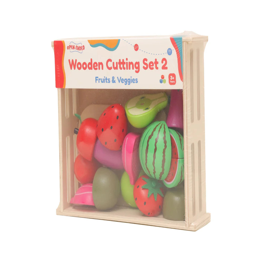 Open Ended Wooden Cutting Set 2- Fruits & Veggies