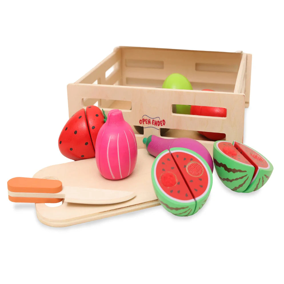 Open Ended Wooden Cutting Set 2- Fruits & Veggies