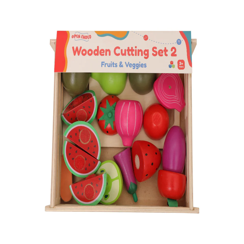 Open Ended Wooden Cutting Set 2- Fruits & Veggies