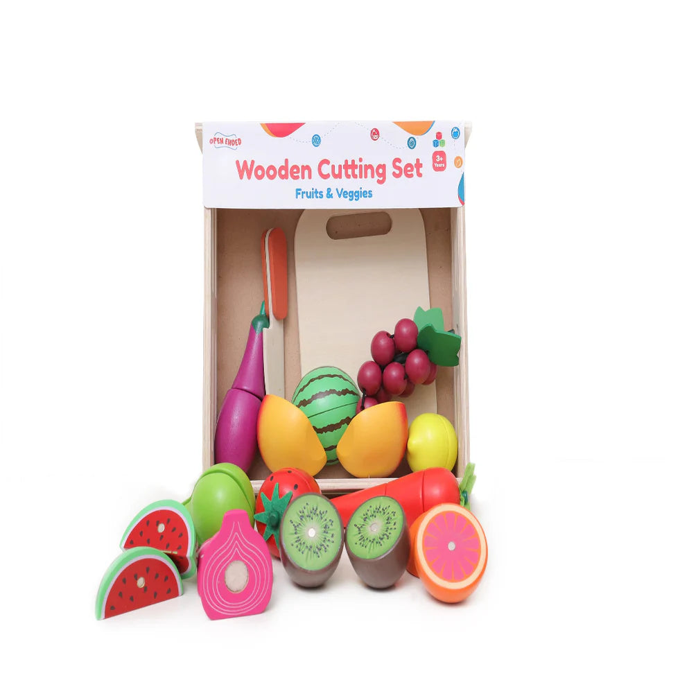 Open Ended Wooden Cutting Set - Fruits & Veggies
