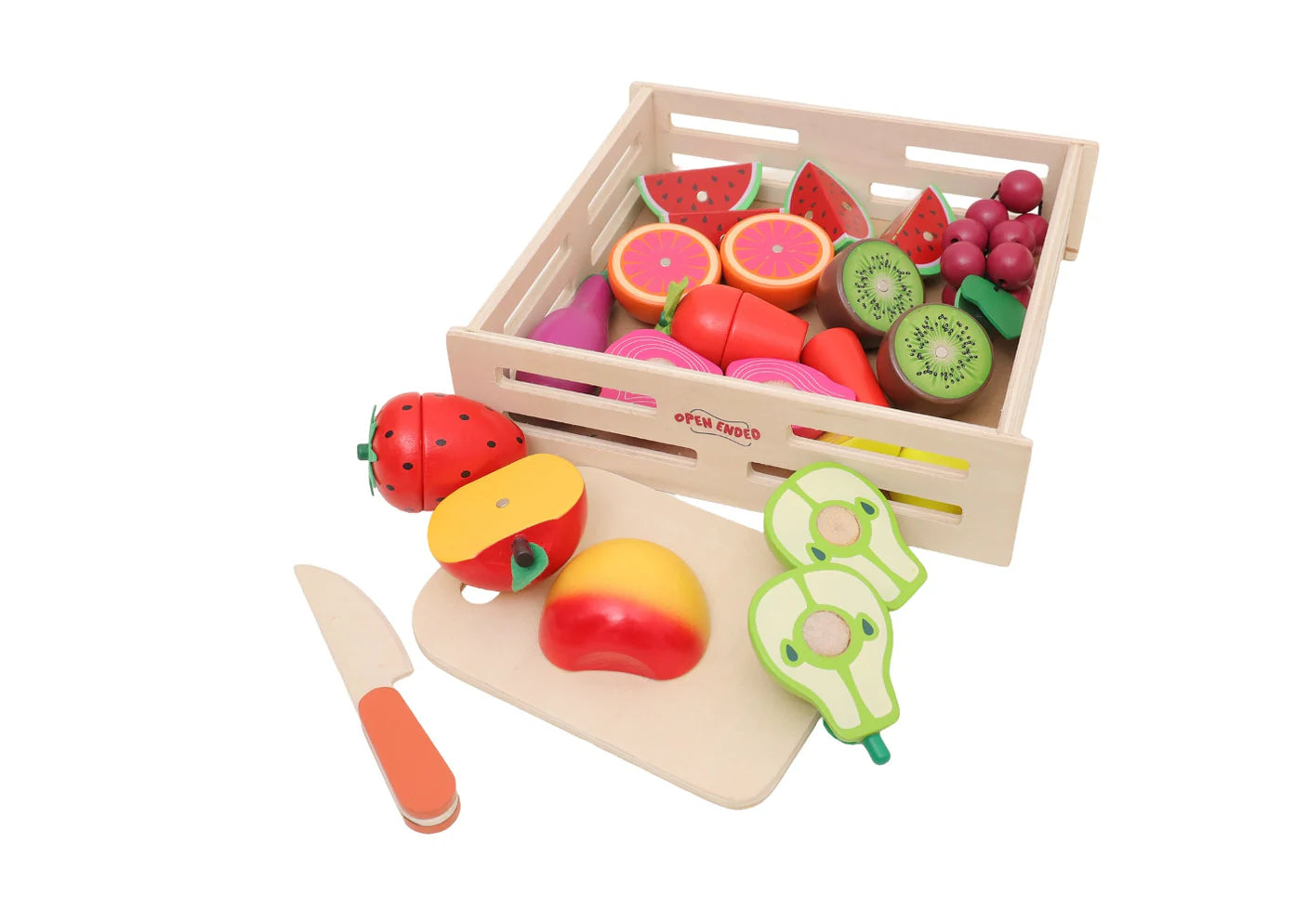 Open Ended Wooden Cutting Set - Fruits & Veggies