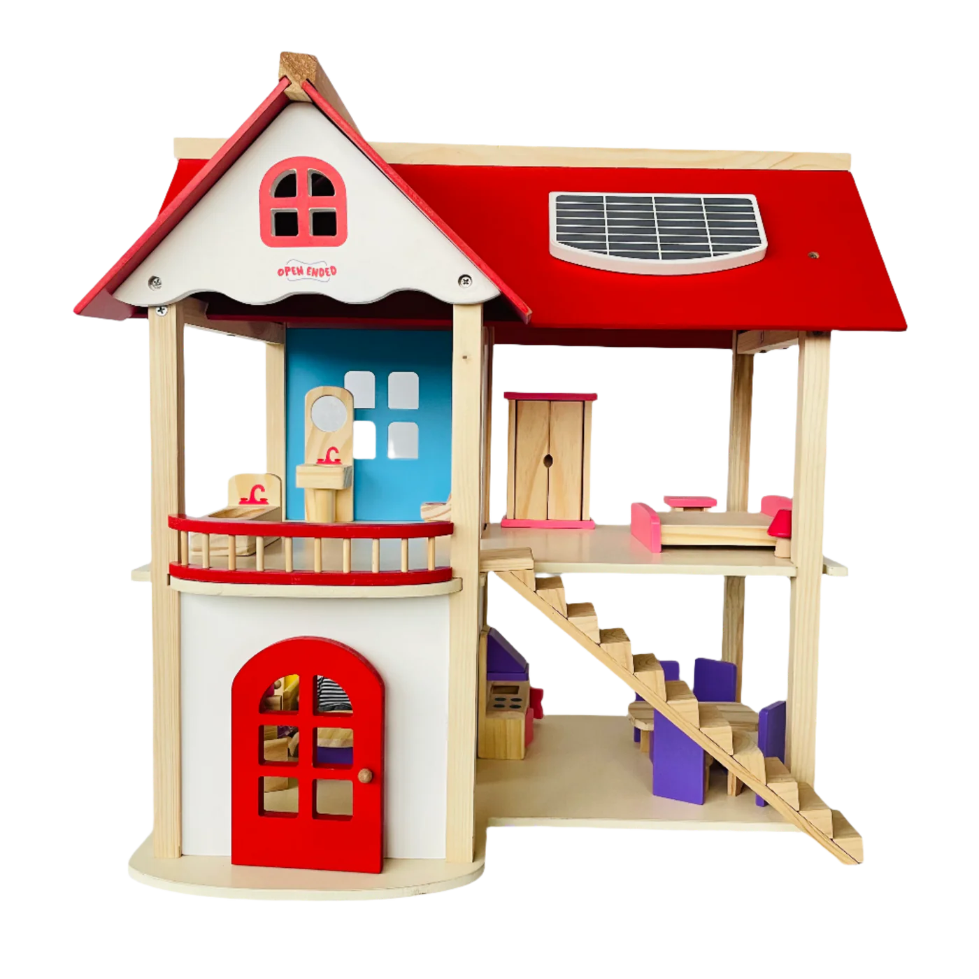 Open Ended Wooden Dollhouse - Redwood Cottage