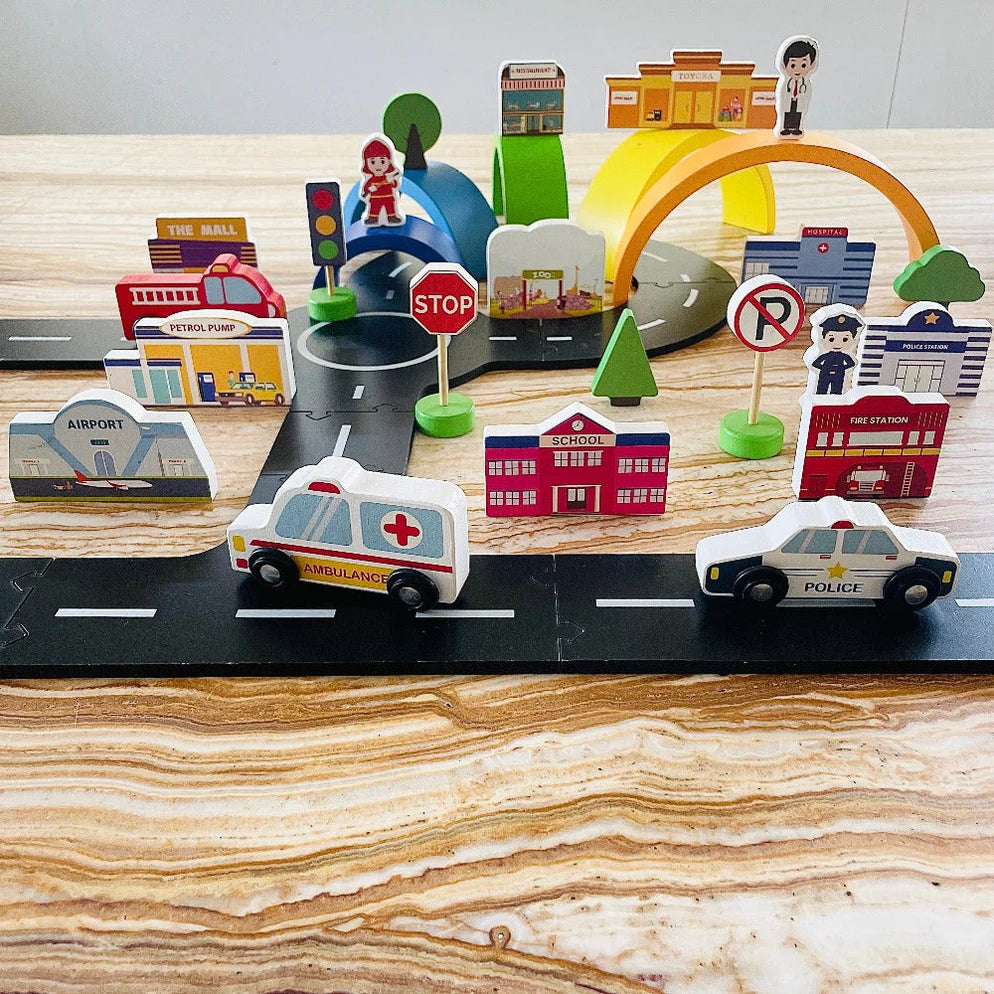 Open Ended Wooden Rainbow Stacker 7 Piece