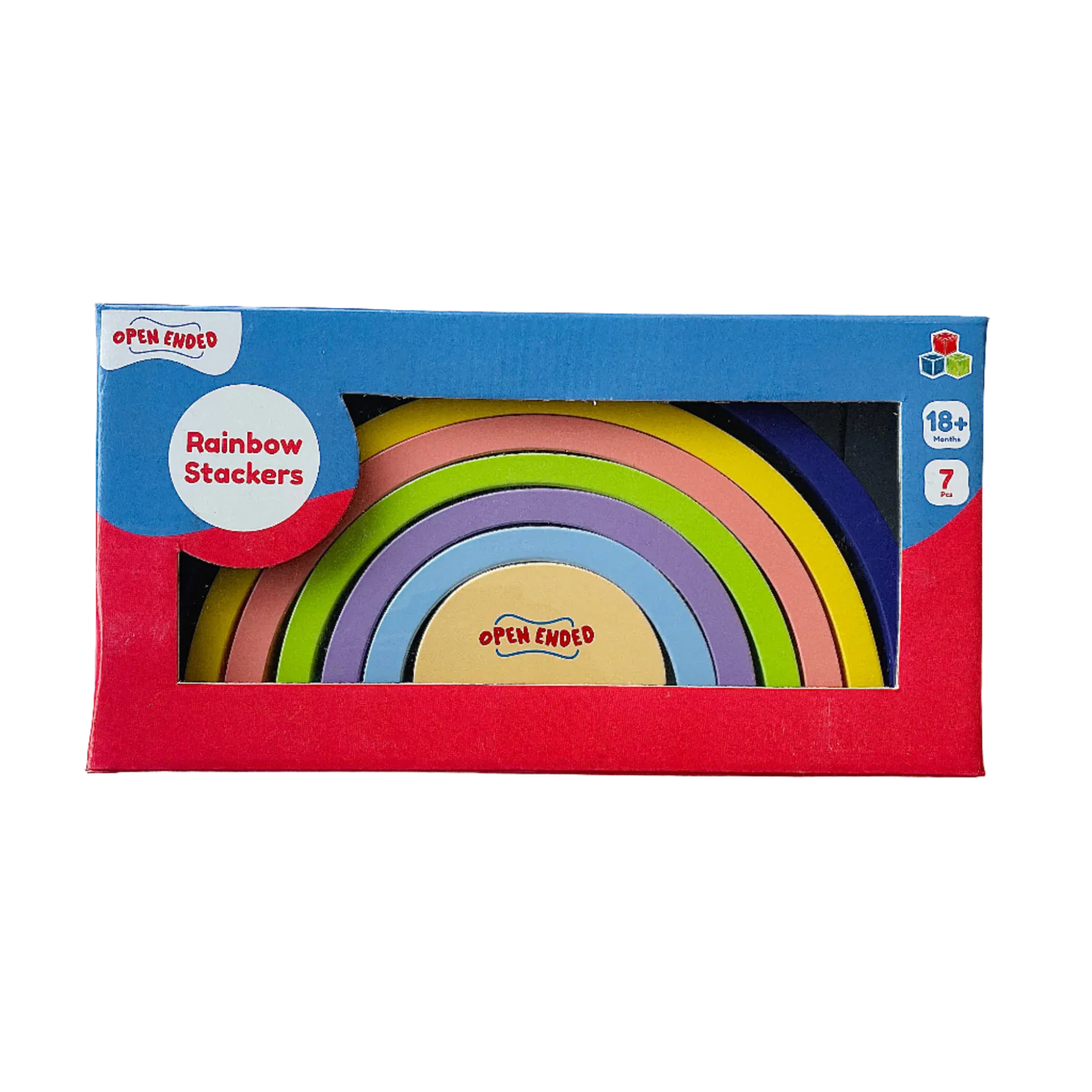 Open Ended Wooden Rainbow Stacker 7 Piece