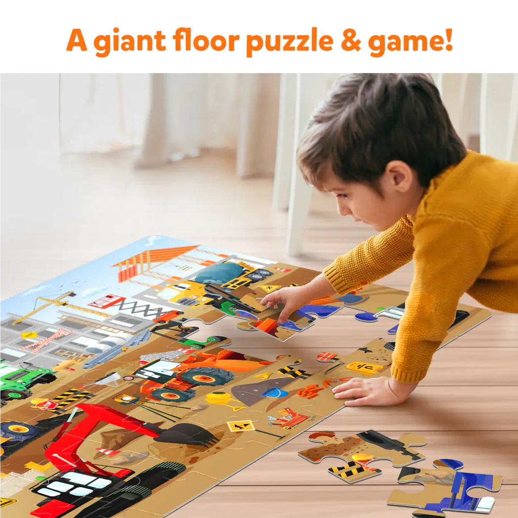 SKILLMATICS Piece & Play: Construction Site | Floor Puzzle & Game (ages 3-7)