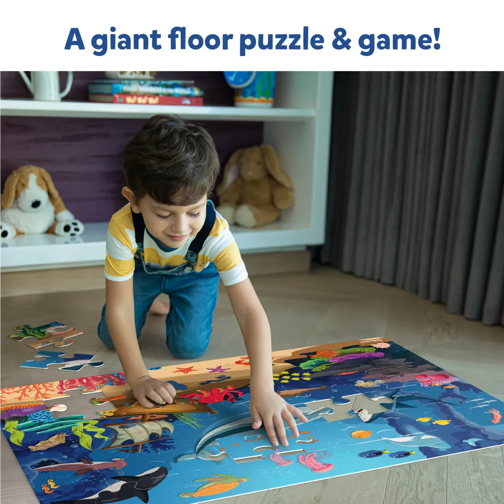 SKILLMATICS Piece & Play: Underwater Animals | Floor Puzzle & Game (ages 3-7)