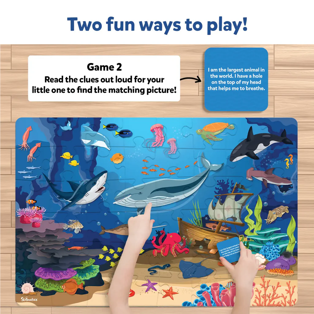 SKILLMATICS Piece & Play: Underwater Animals | Floor Puzzle & Game (ages 3-7)