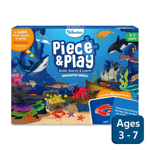 SKILLMATICS Piece & Play: Underwater Animals | Floor Puzzle & Game (ages 3-7)