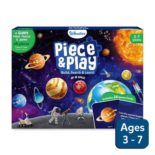 SKILLMATICS Piece & Play: Up In Space | Floor Puzzle & Game (ages 3-7)