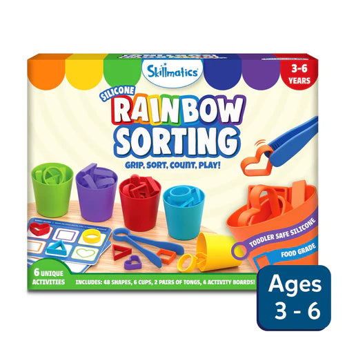 SKILLMATICS Silicone Rainbow Sorting | Sorting, Counting & Sequencing Toy (ages 3-6)